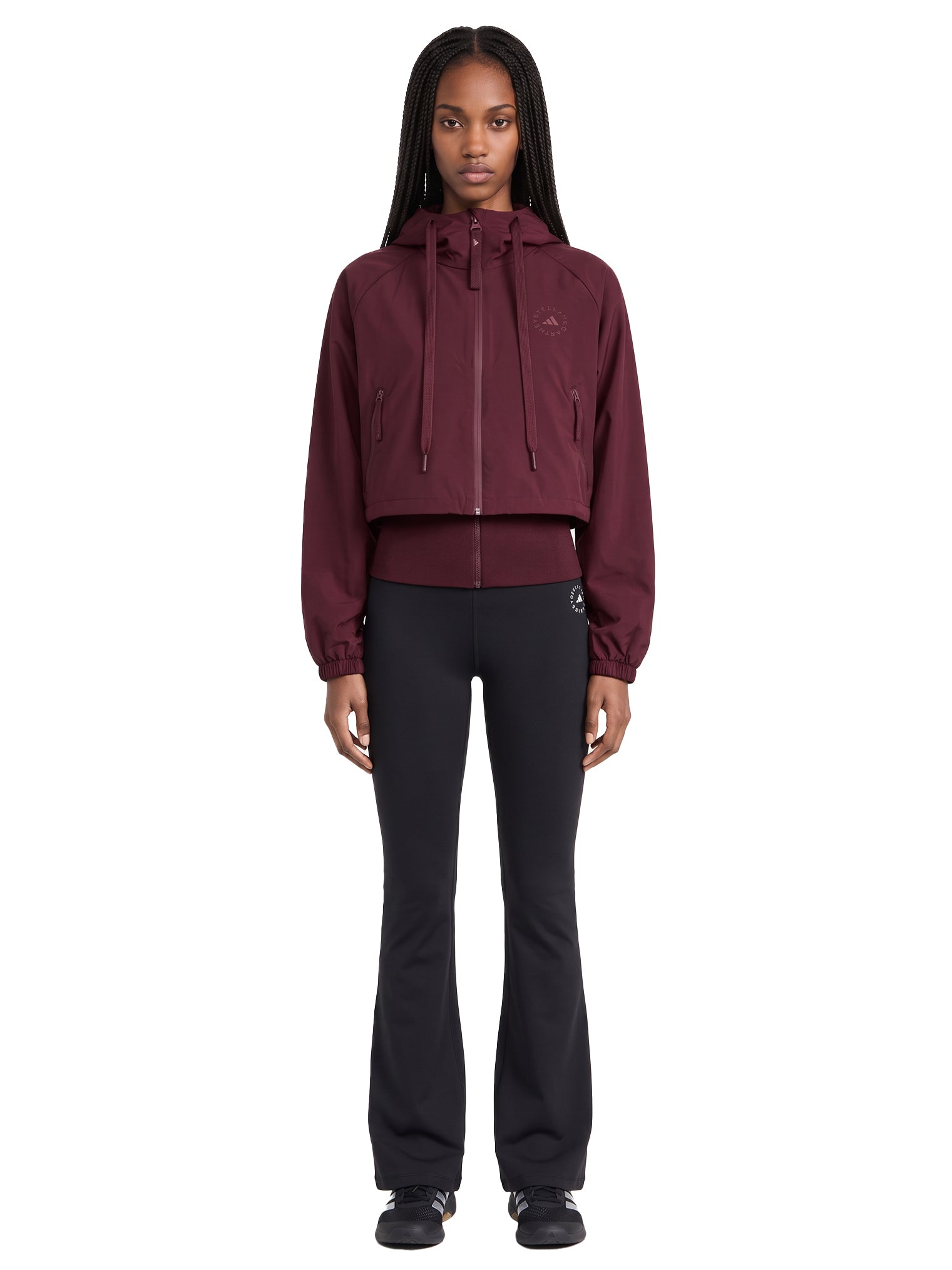 Felpa tecnica Track con zip in bordeaux 
