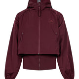 Felpa tecnica Track con zip in bordeaux 