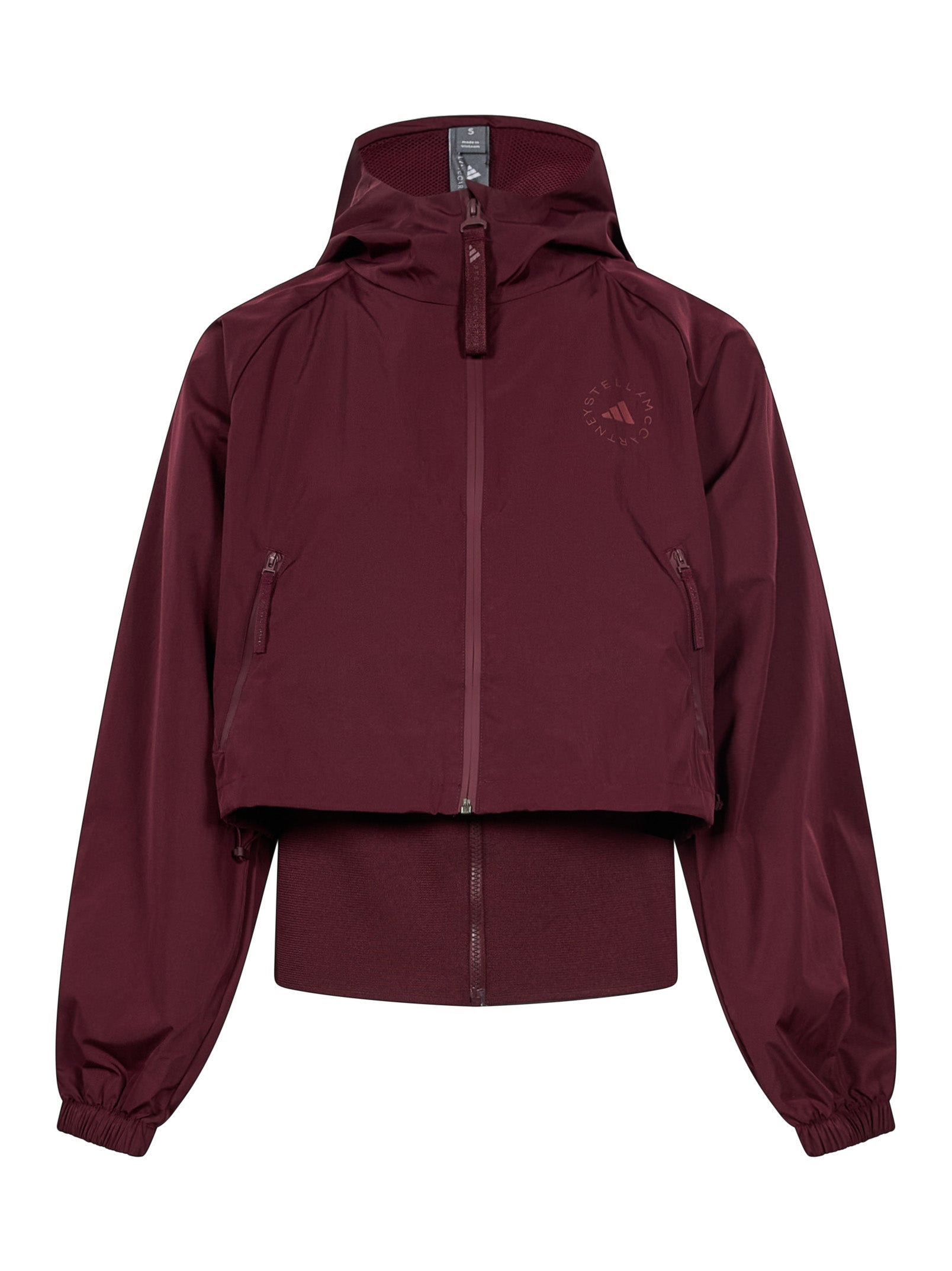 Felpa tecnica Track con zip in bordeaux 