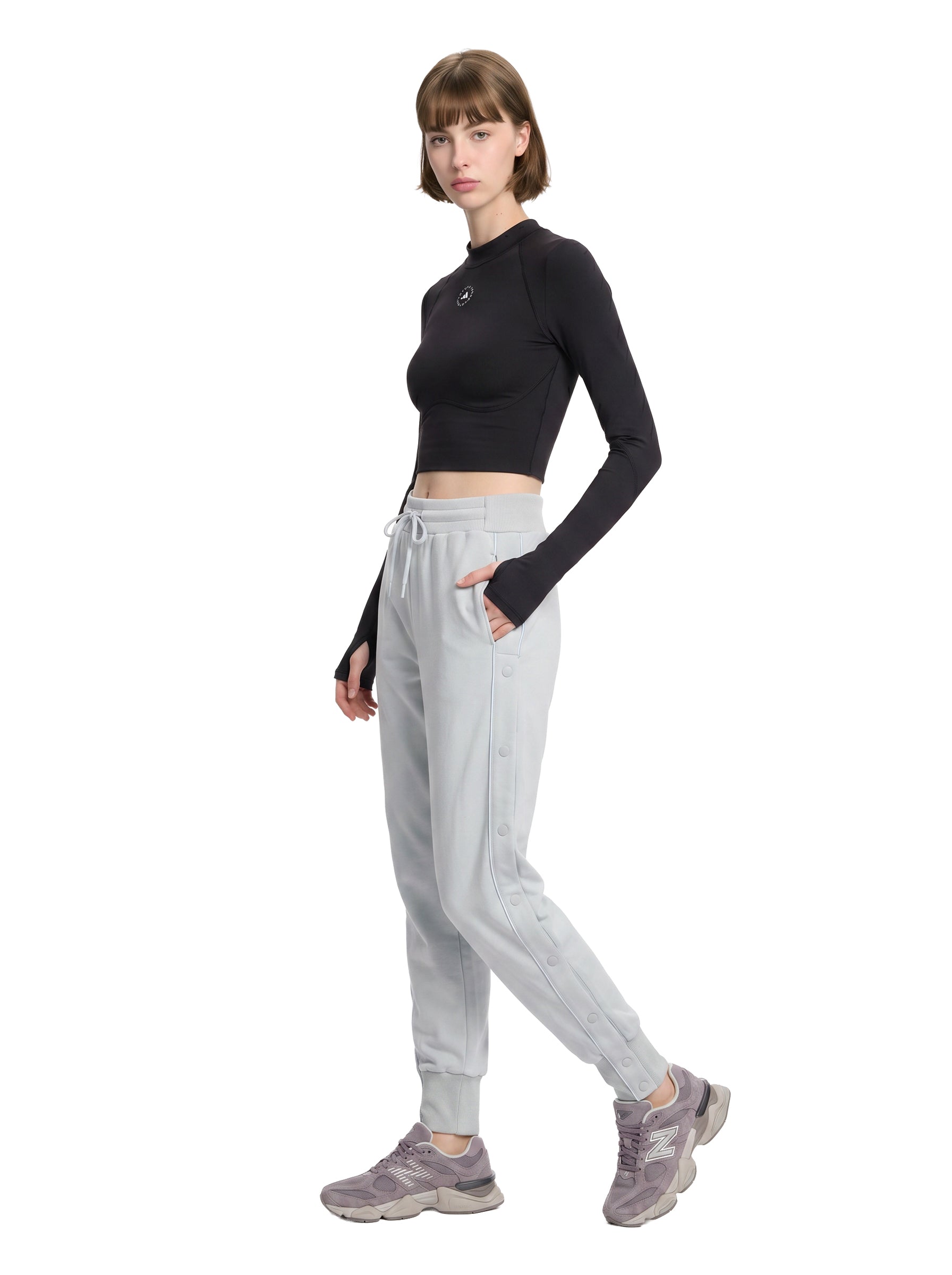 Pantaloni tuta con logo in grigio 