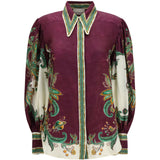 Camicia Ruthie con maniche a palloncino multicolore 