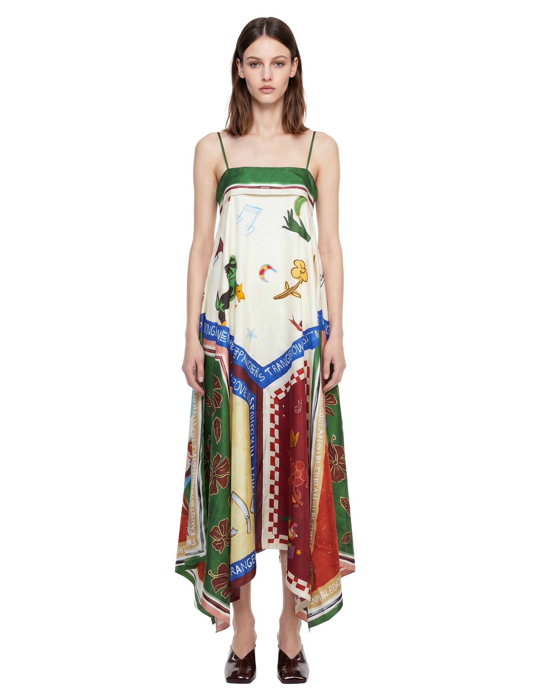 Abito midi Tangible Love in seta multicolor 