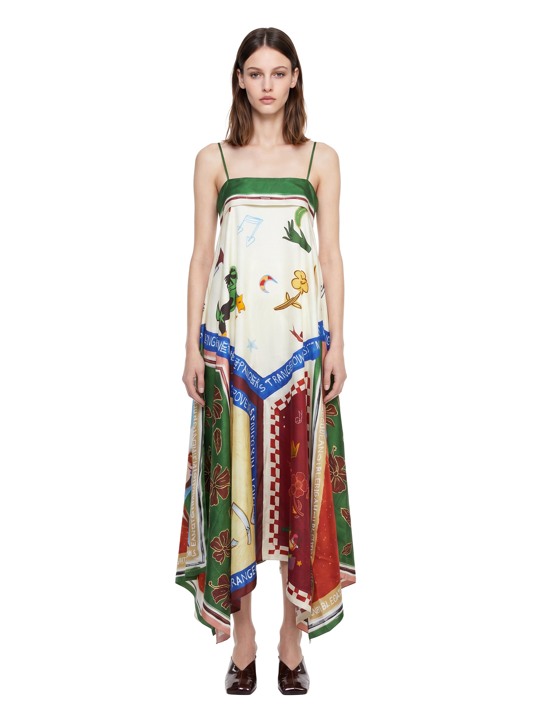 Abito midi Tangible Love in seta multicolor 