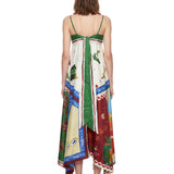 Abito midi Tangible Love in seta multicolor 