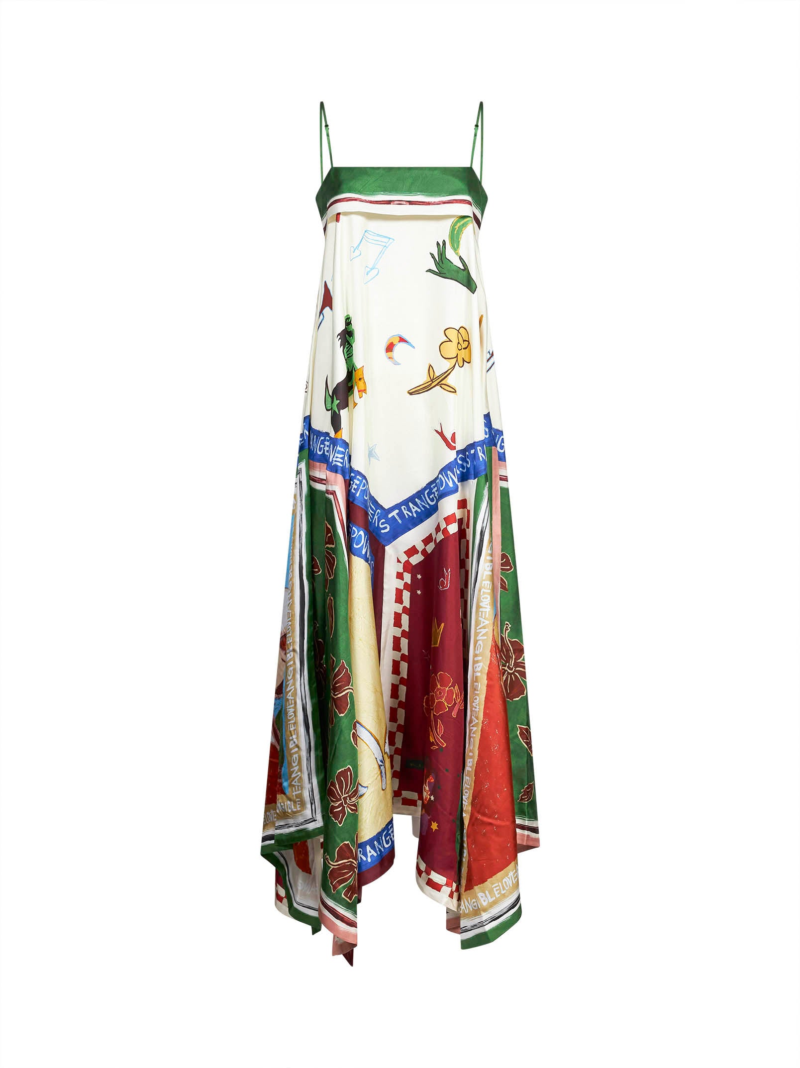 Abito midi Tangible Love in seta multicolor 