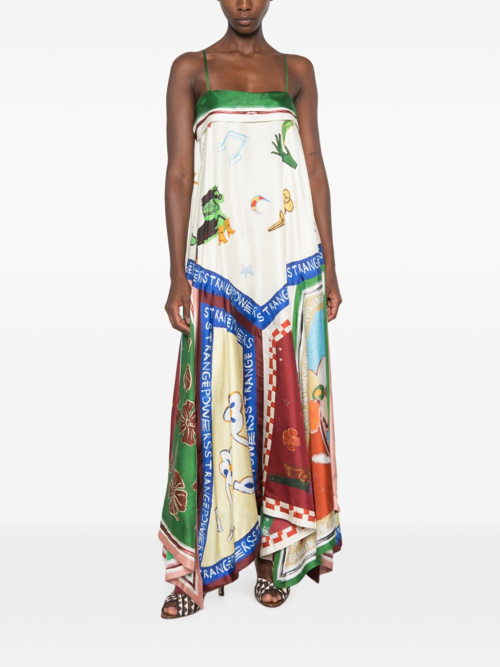 Abito midi Tangible Love in seta multicolor 