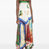 Abito midi Tangible Love in seta multicolor 