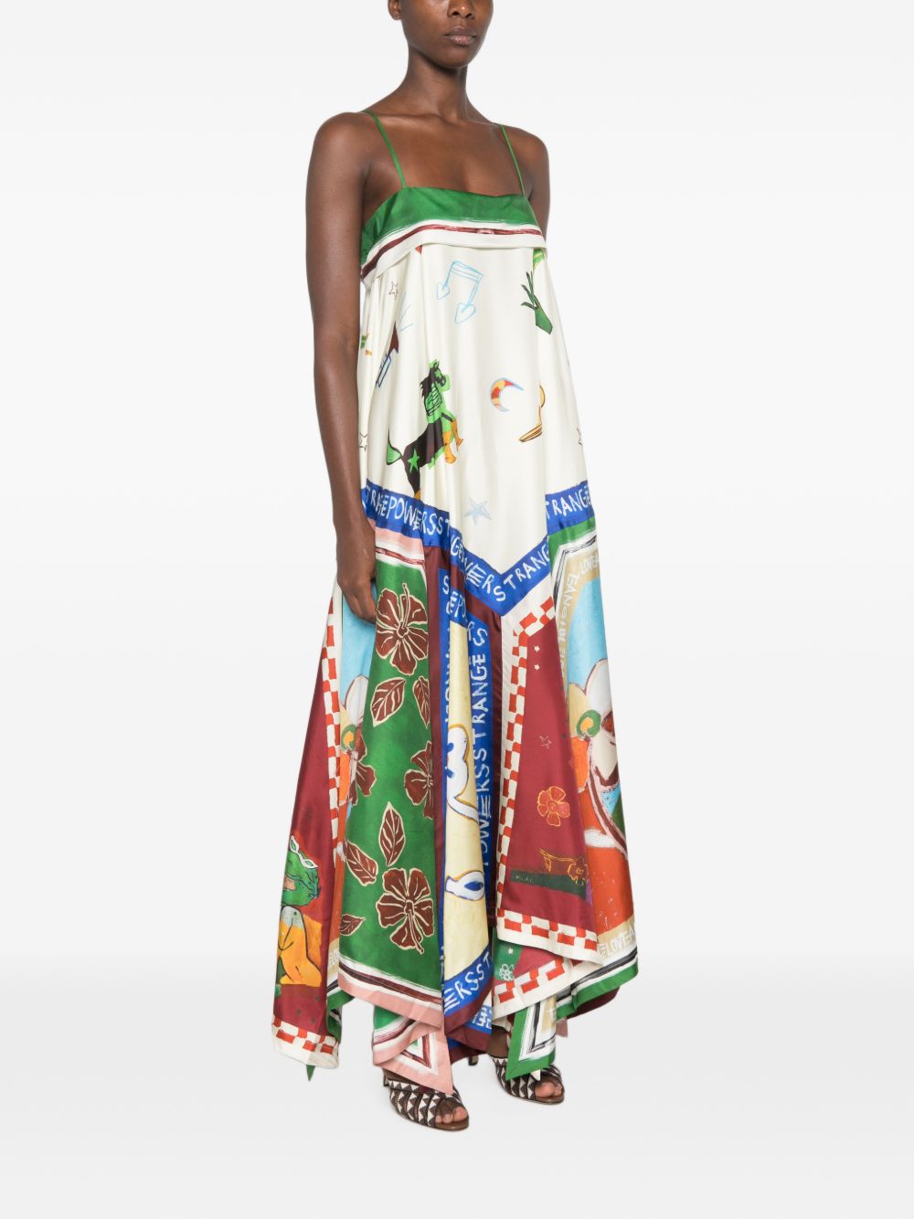Abito midi Tangible Love in seta multicolor 