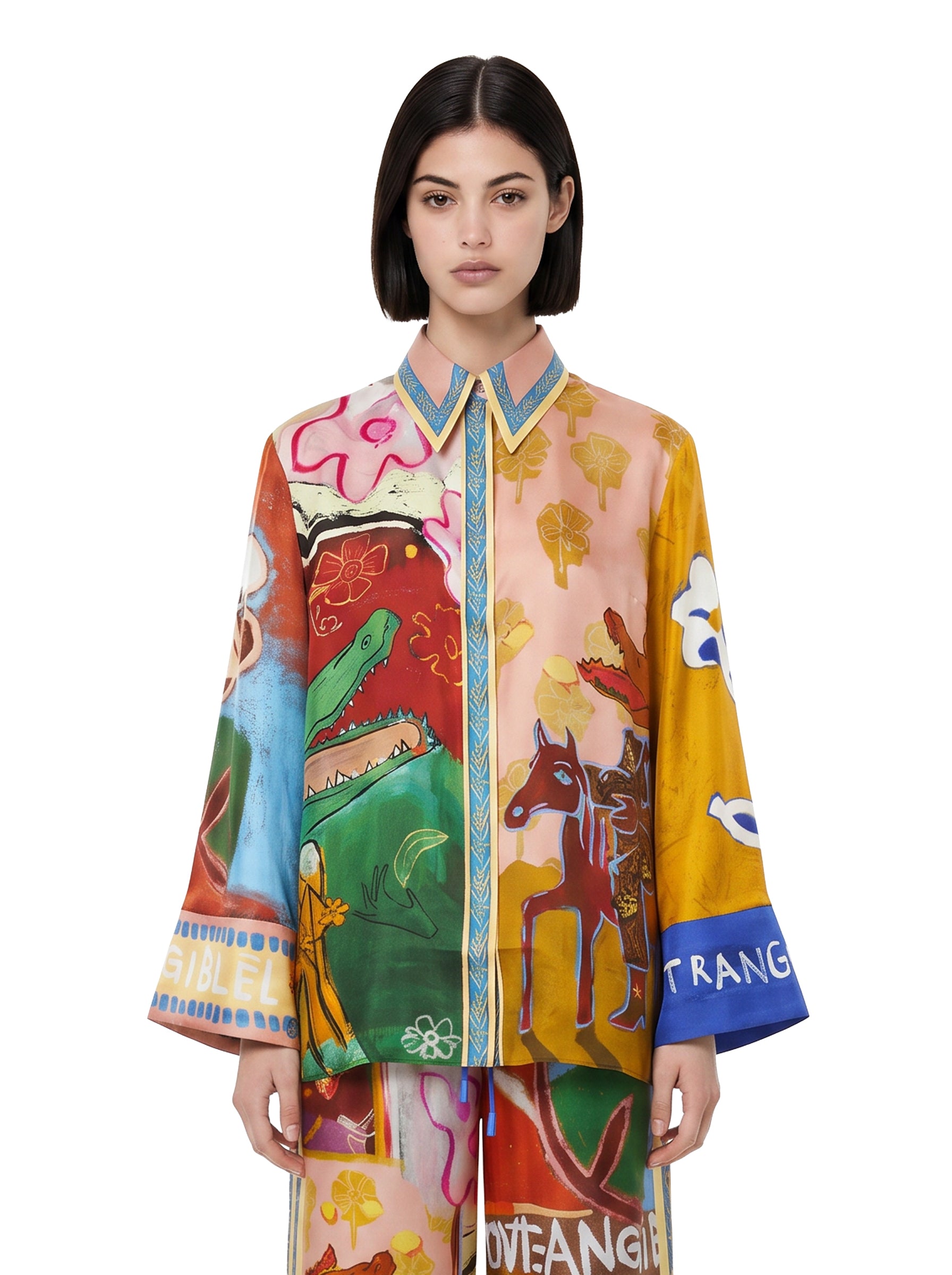 Camicia Mlak in seta multicolore 