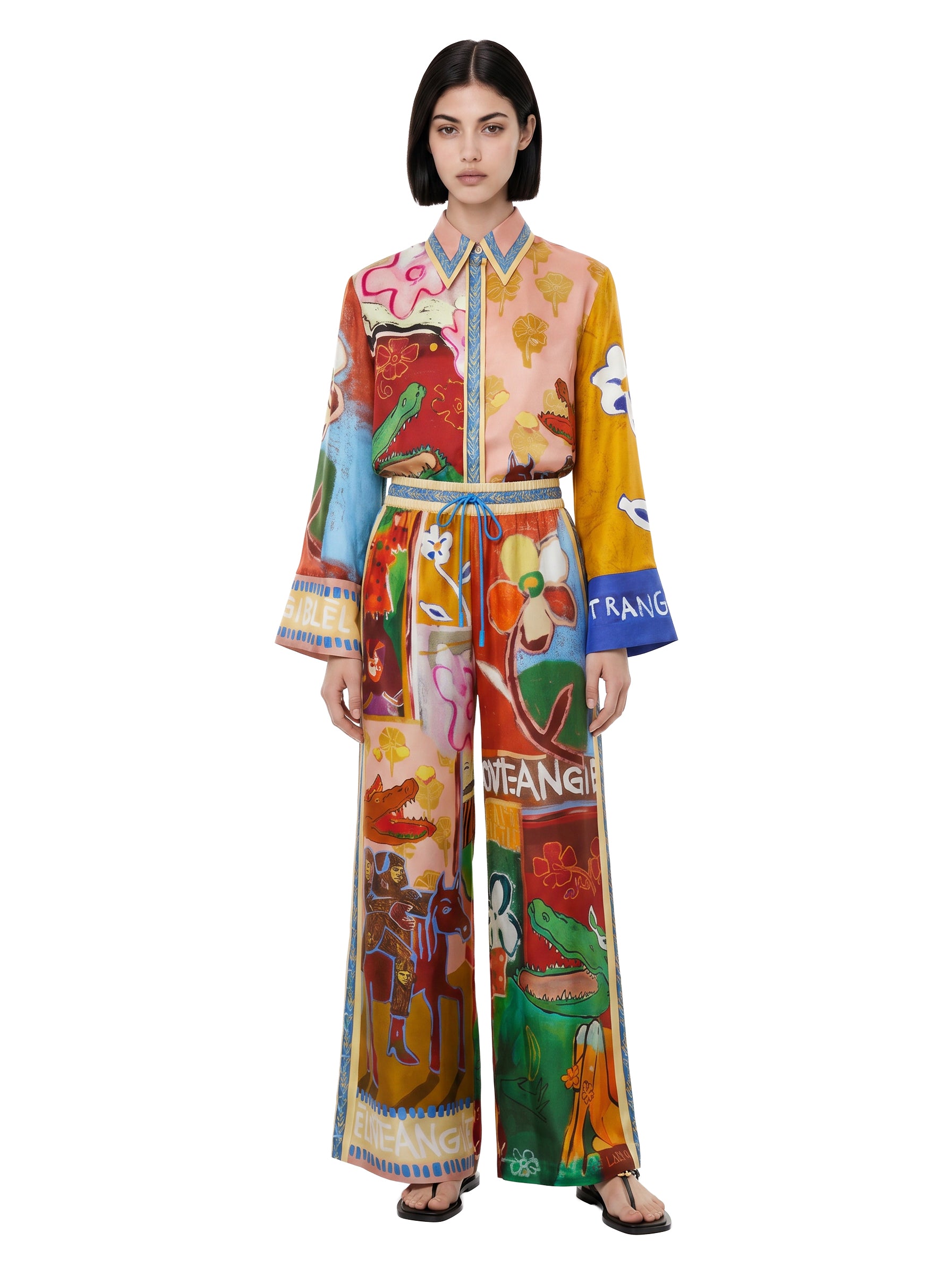 Camicia Mlak in seta multicolore 