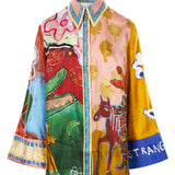 Camicia Mlak in seta multicolore 