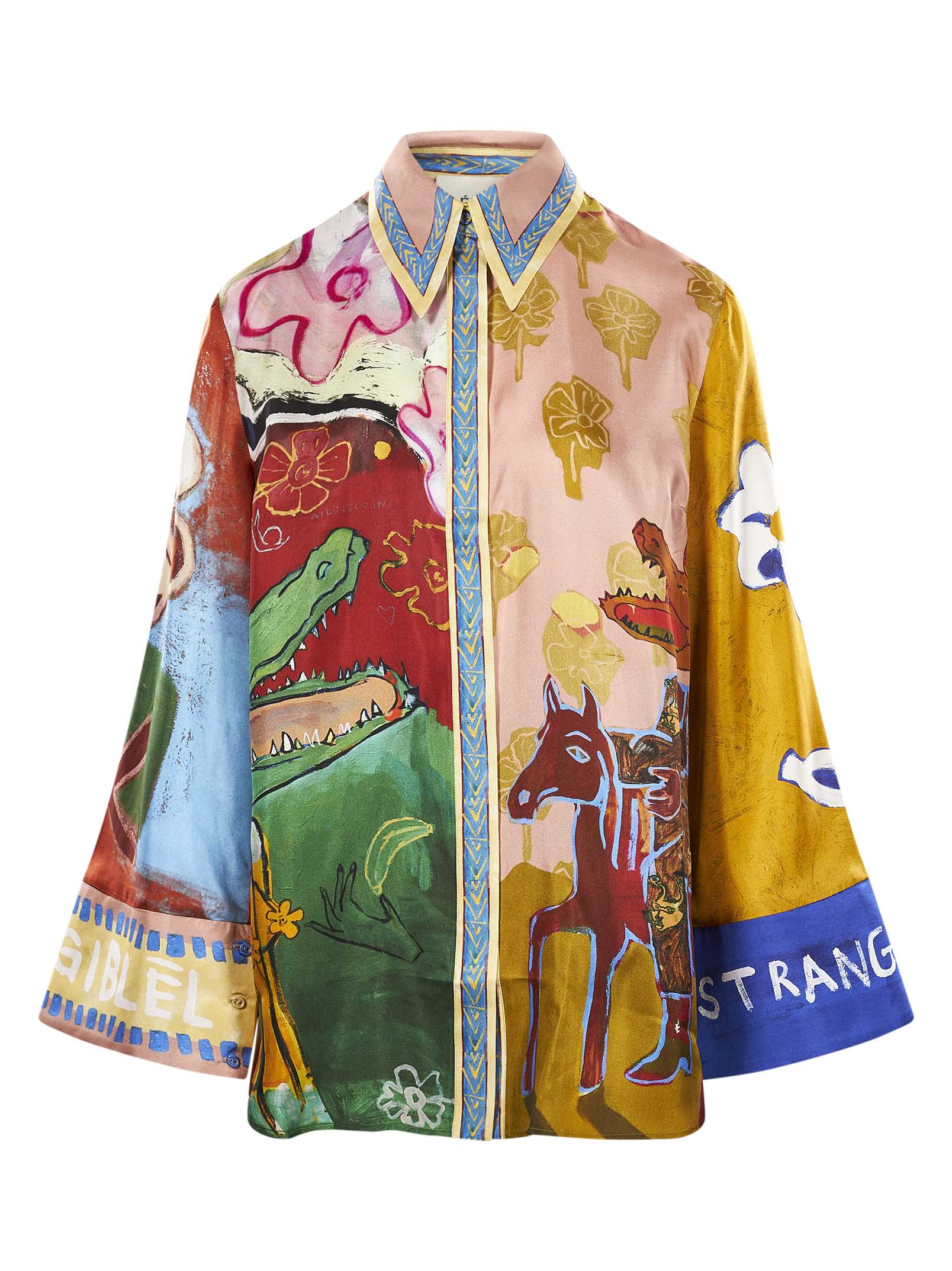 Camicia Mlak in seta multicolore 