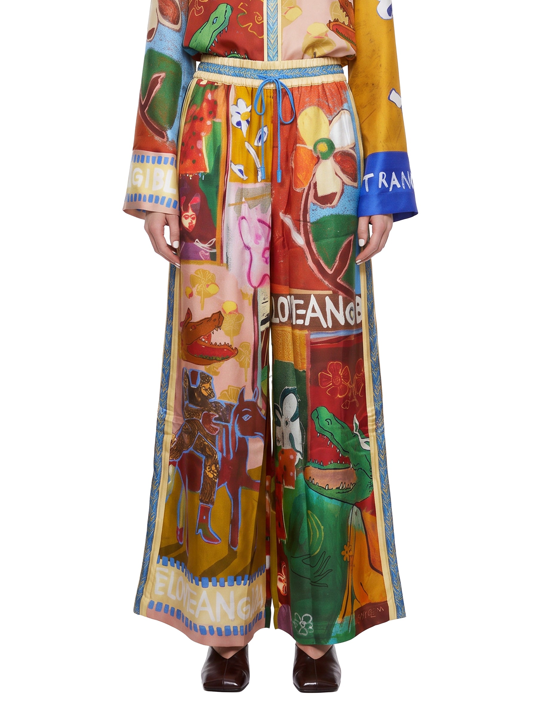 Pantaloni Mlak stampa multicolore 