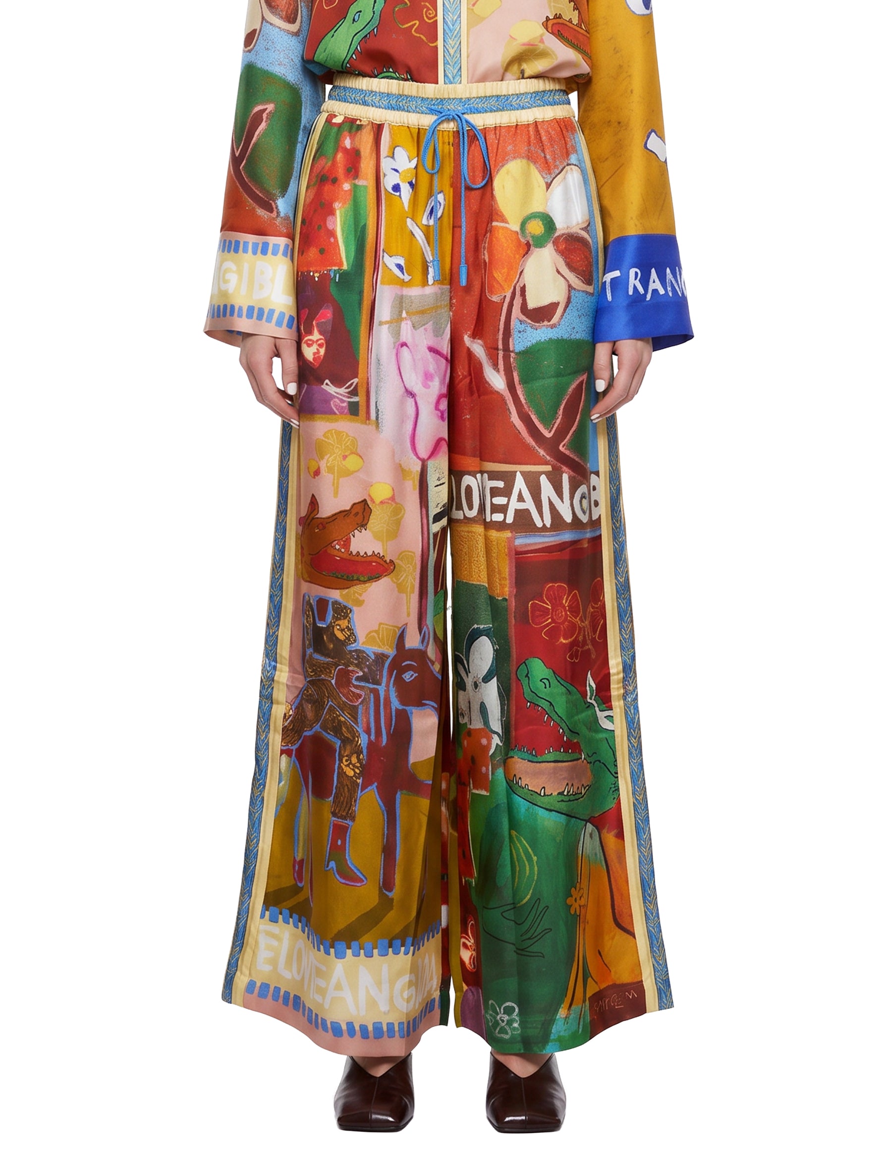 Pantaloni Mlak stampa multicolore 
