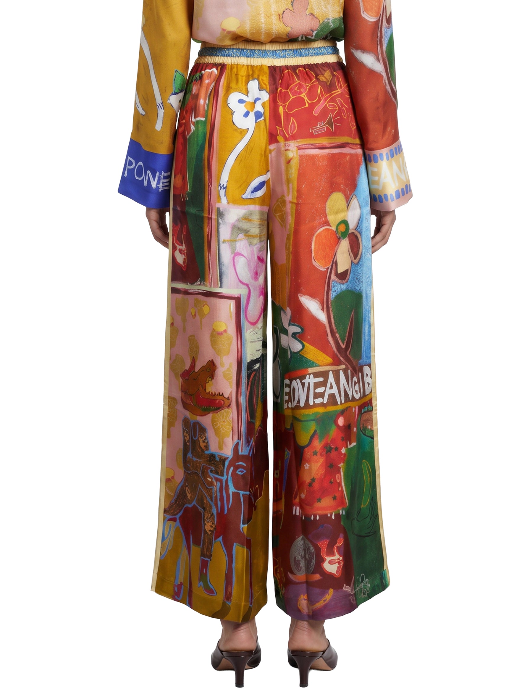 Pantaloni Mlak stampa multicolore 