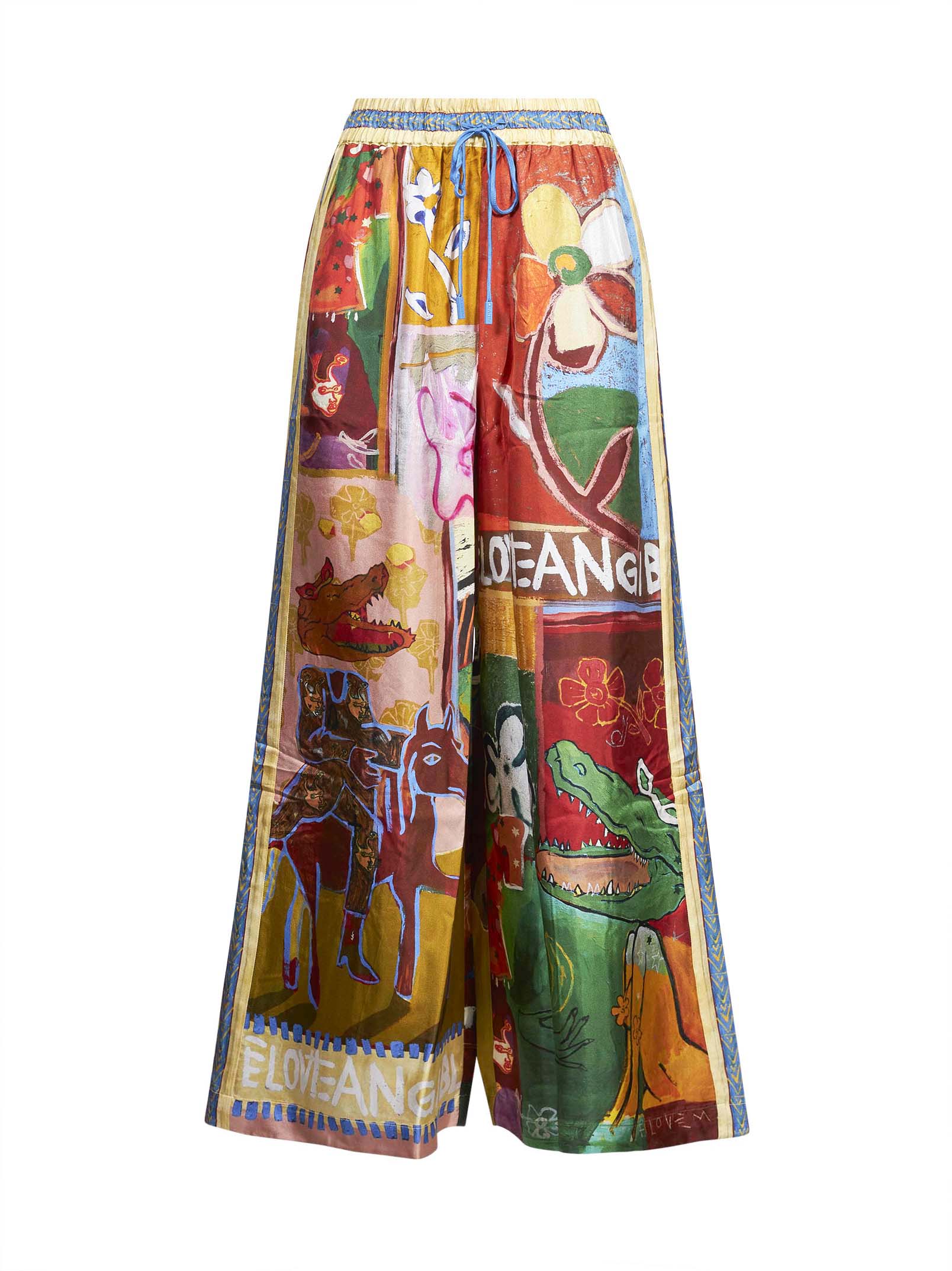 Pantaloni Mlak stampa multicolore 
