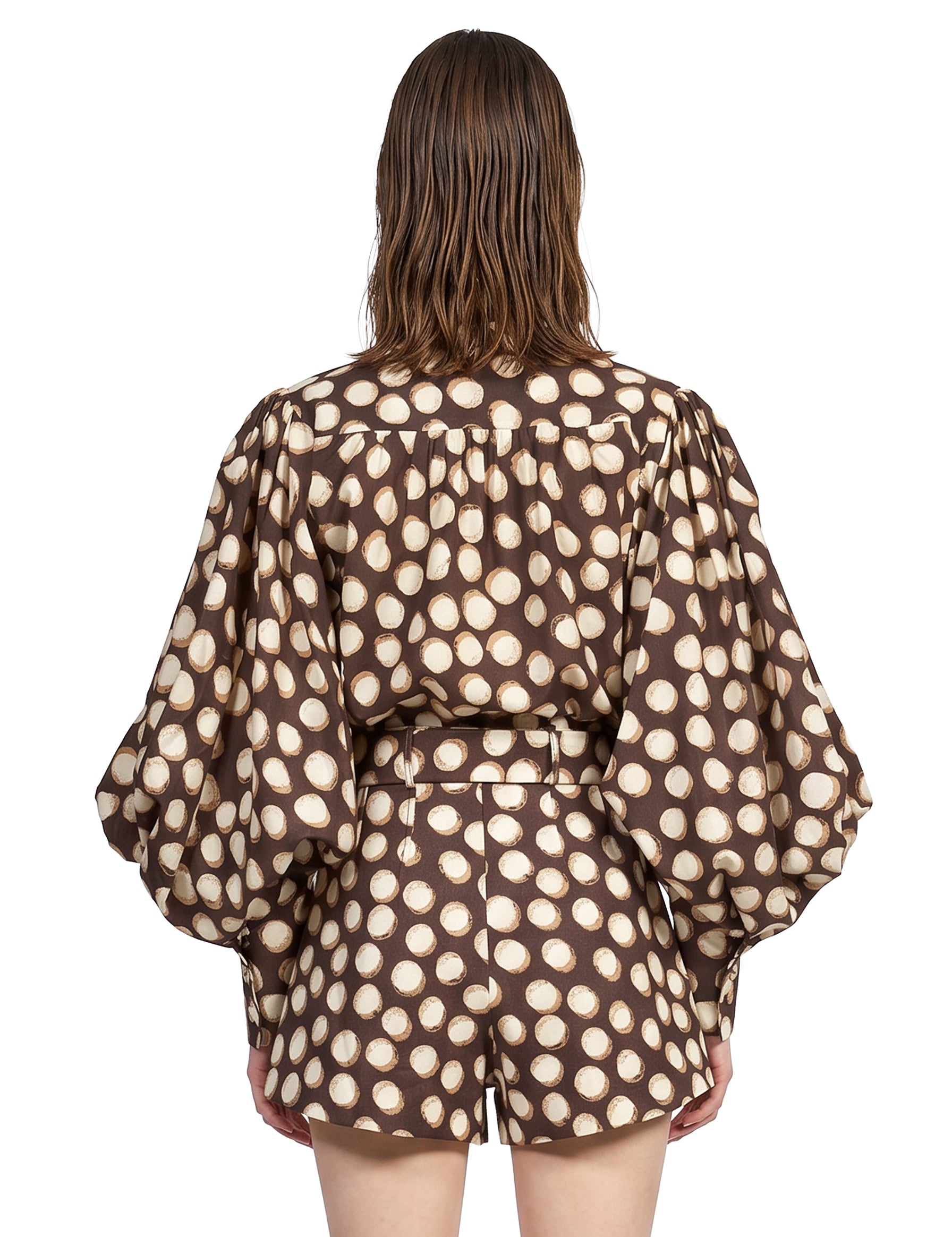 Blusa Paula a pois marrone 