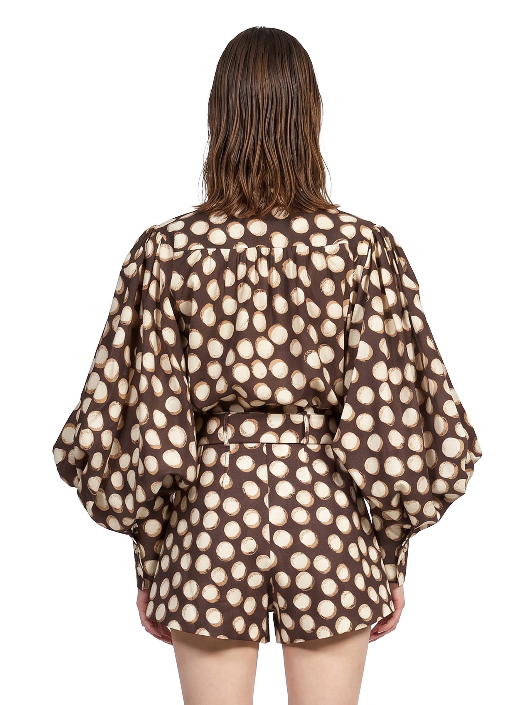 Blusa Paula a pois marrone 
