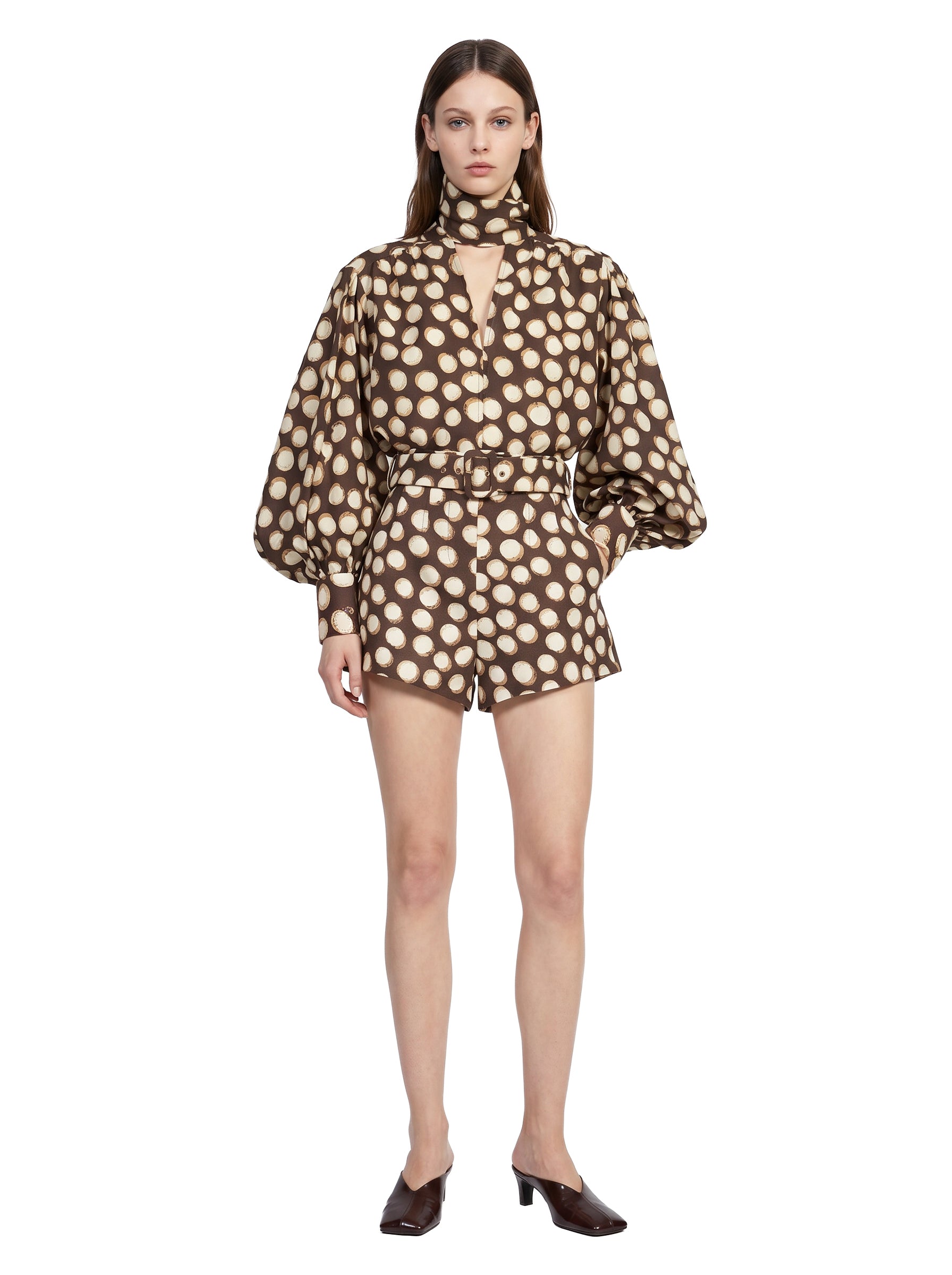 Blusa Paula a pois marrone 