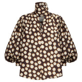 Blusa Paula a pois marrone 
