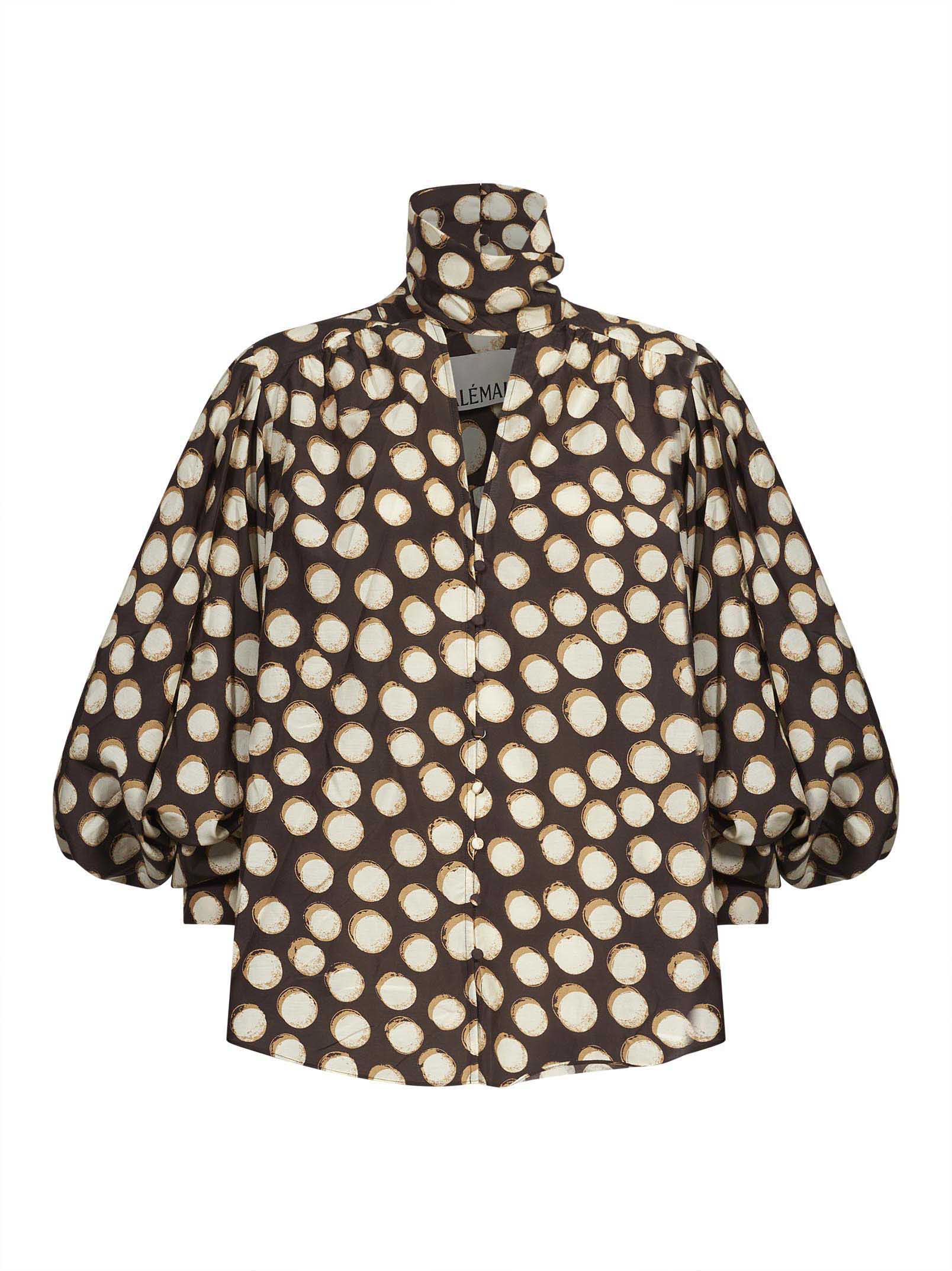Blusa Paula a pois marrone 