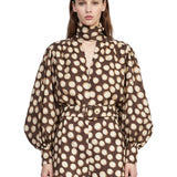 Blusa Paula a pois marrone 