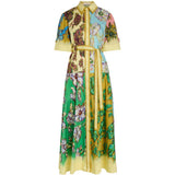 Chemisier lungo con cintura Jerry multicolore 