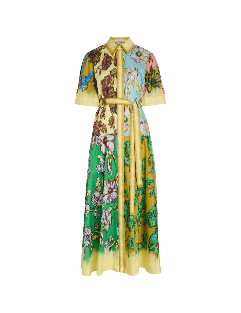 Chemisier lungo con cintura Jerry multicolore 
