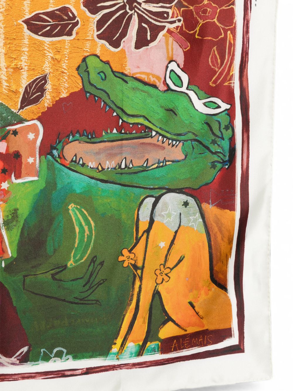 Foulard in seta con stampamulticolore 