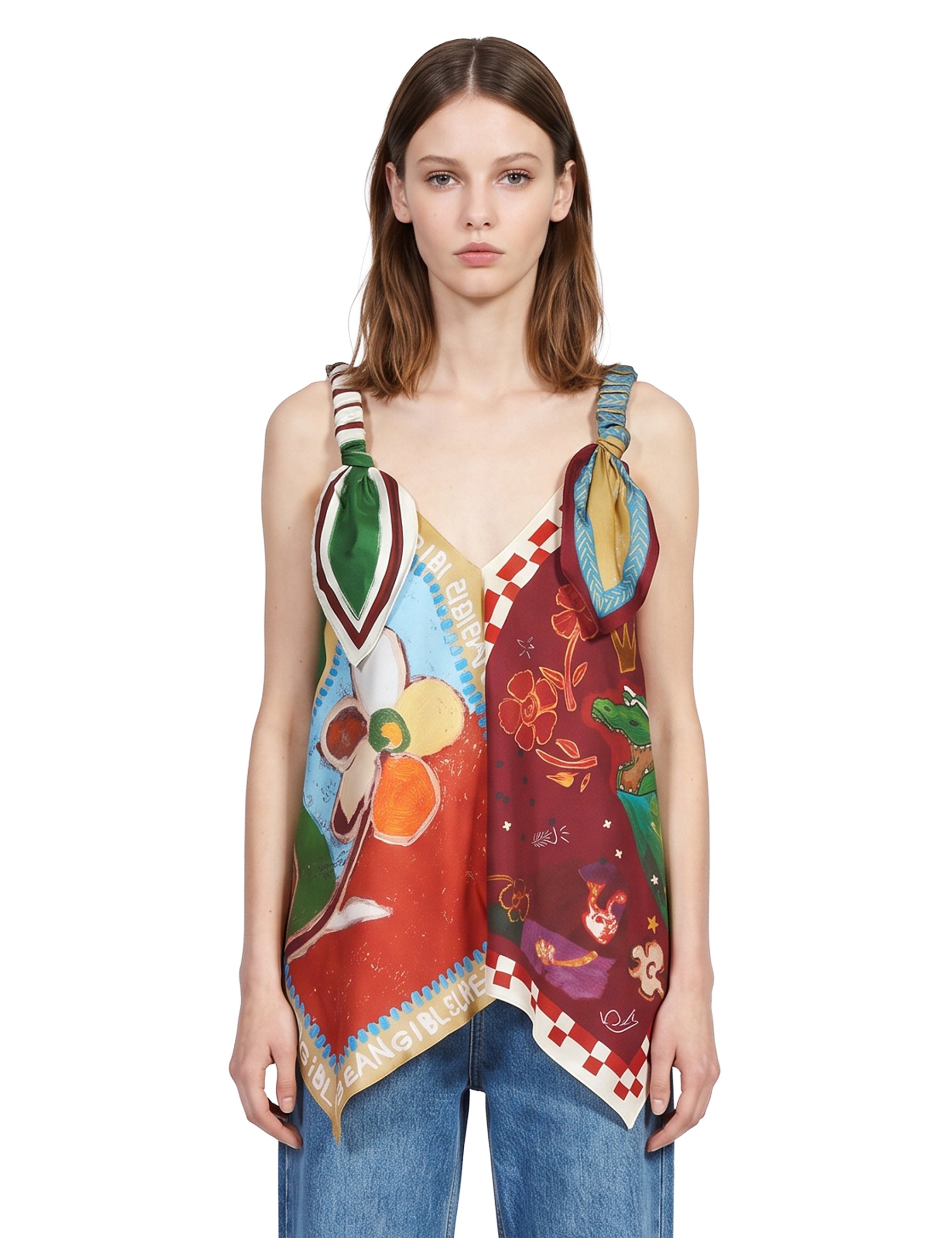 Top Mlak in seta multicolor 