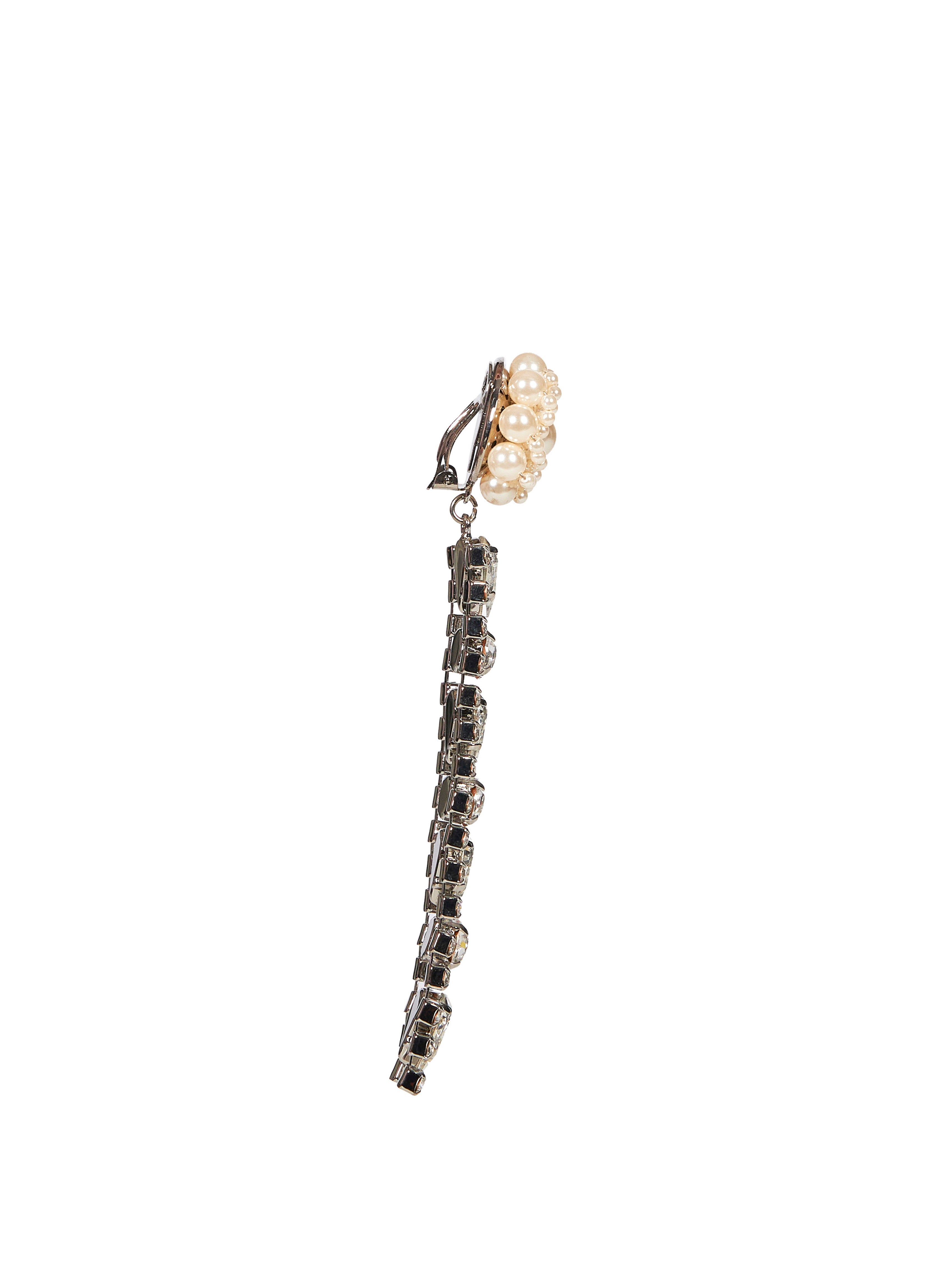 Orecchini pendenti con perle e cristalli in argento 