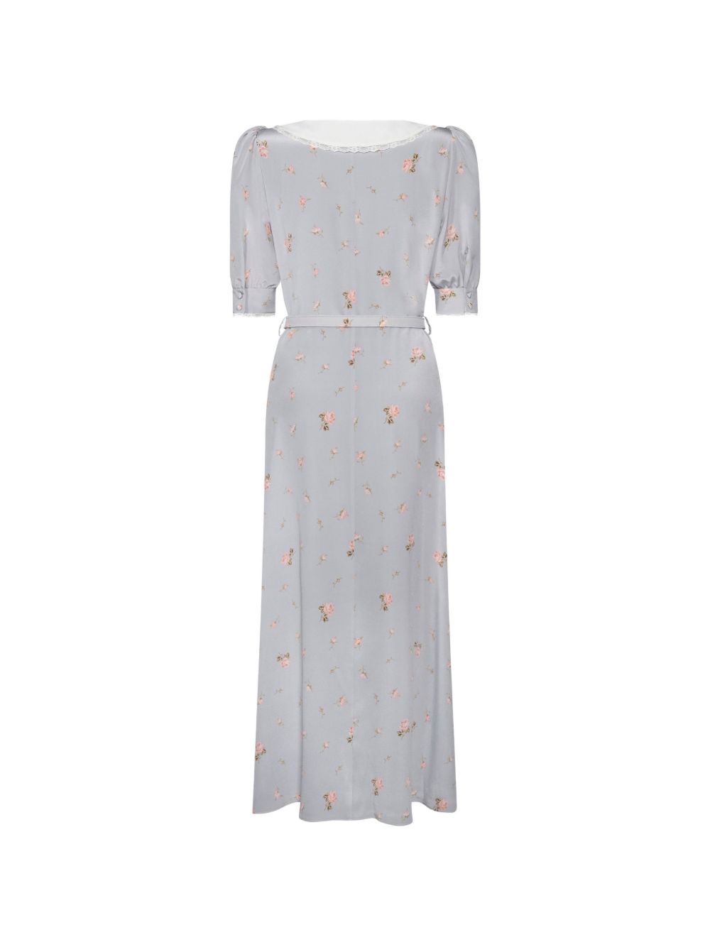 Abito midi con stampa floreale in grigio 
