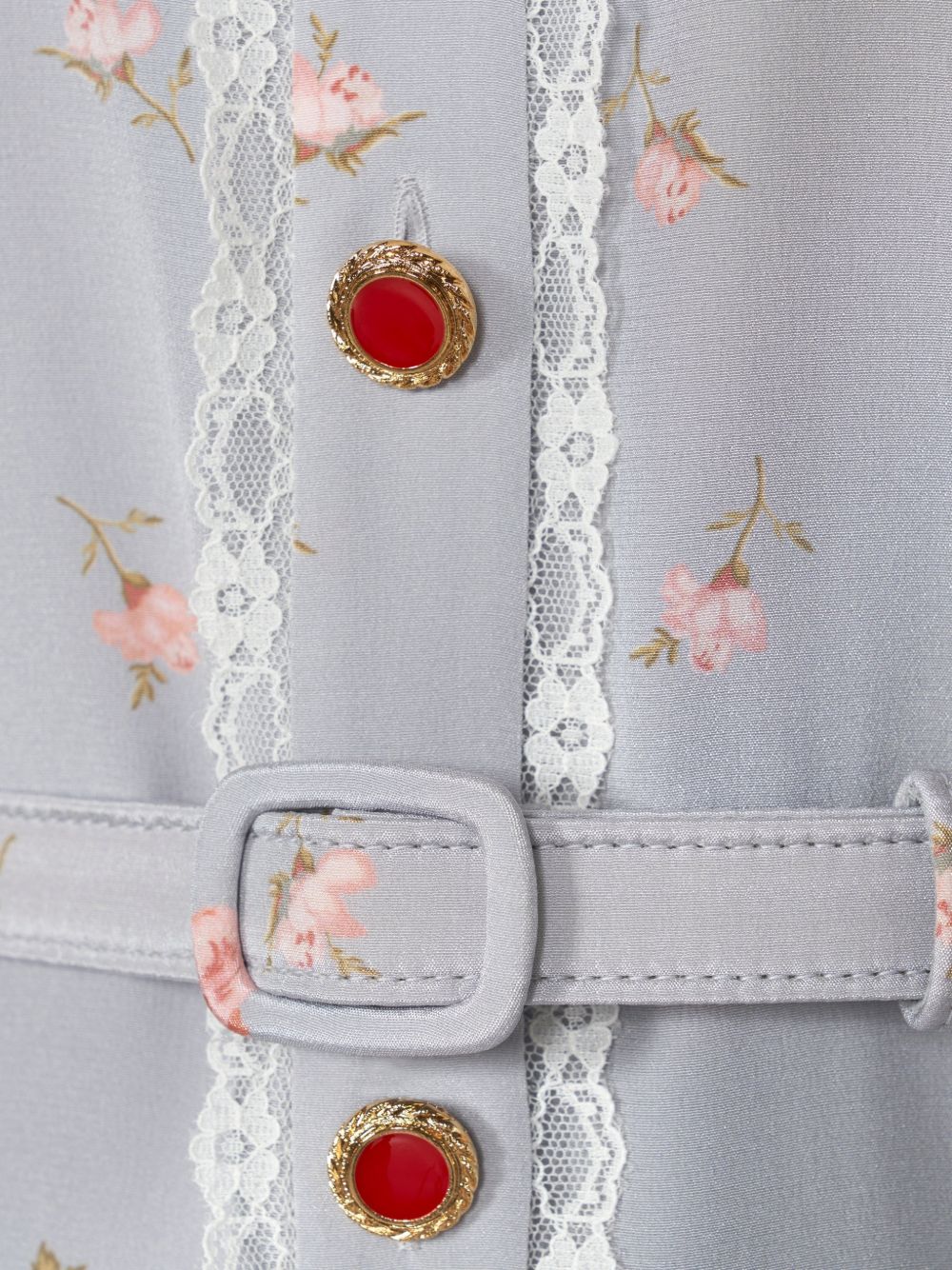 Abito midi con stampa floreale in grigio 