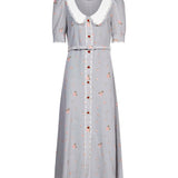 Abito midi con stampa floreale in grigio 