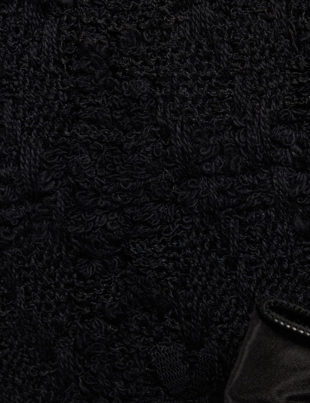 Miniabito bouclé con fiocchi in nero 