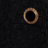 Giacca doppiopetto in tweed bouclé a quadri in nero 