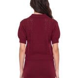 Polo bordeaux in lana merino 