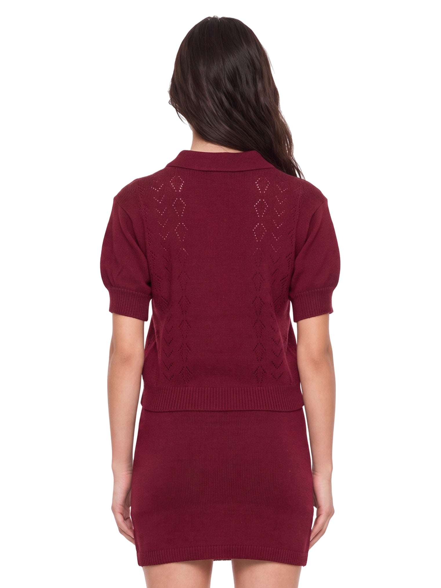 Polo bordeaux in lana merino 