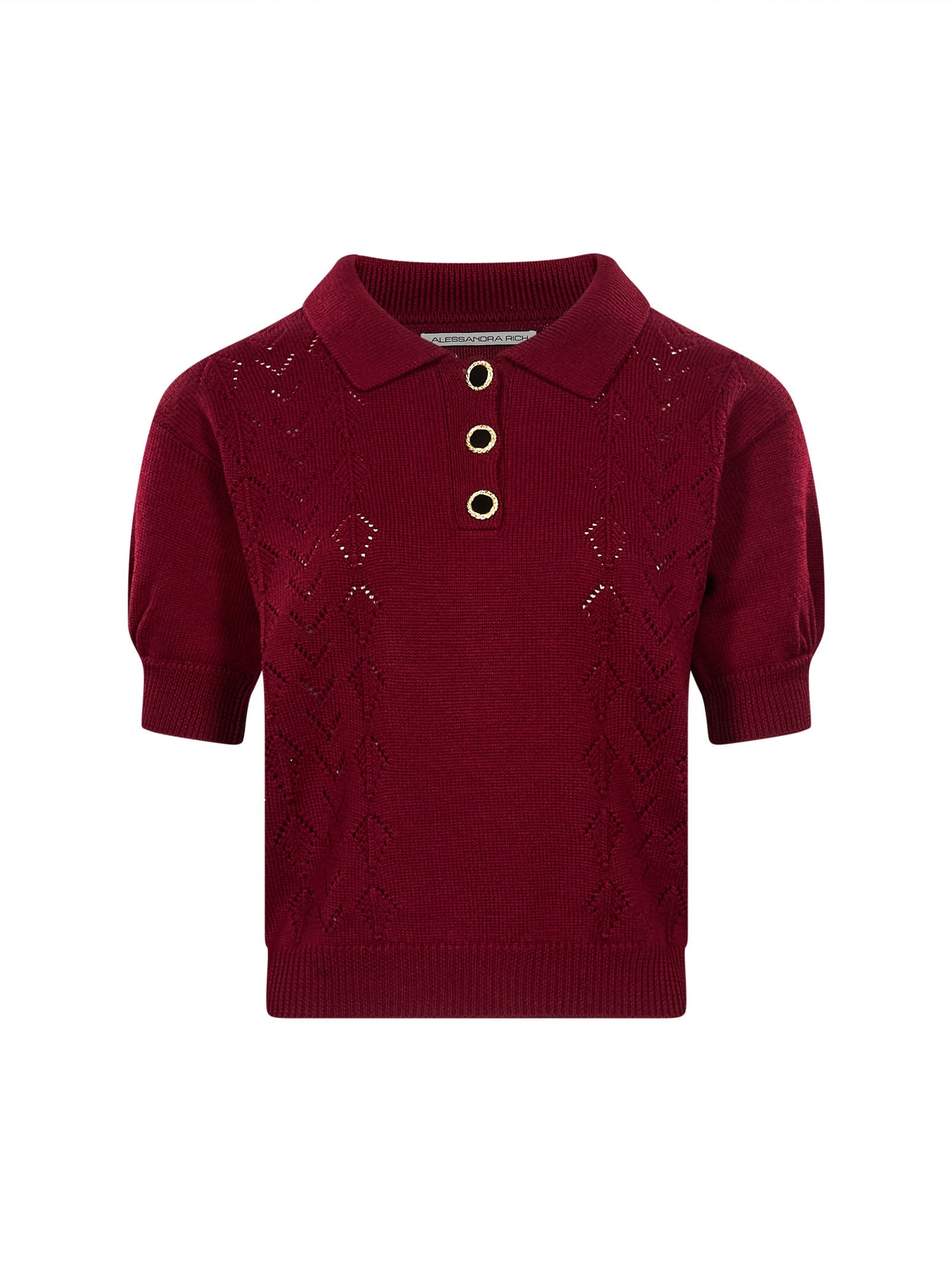 Polo bordeaux in lana merino 
