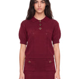 Polo bordeaux in lana merino 
