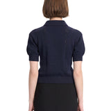Polo blu in lana merino 