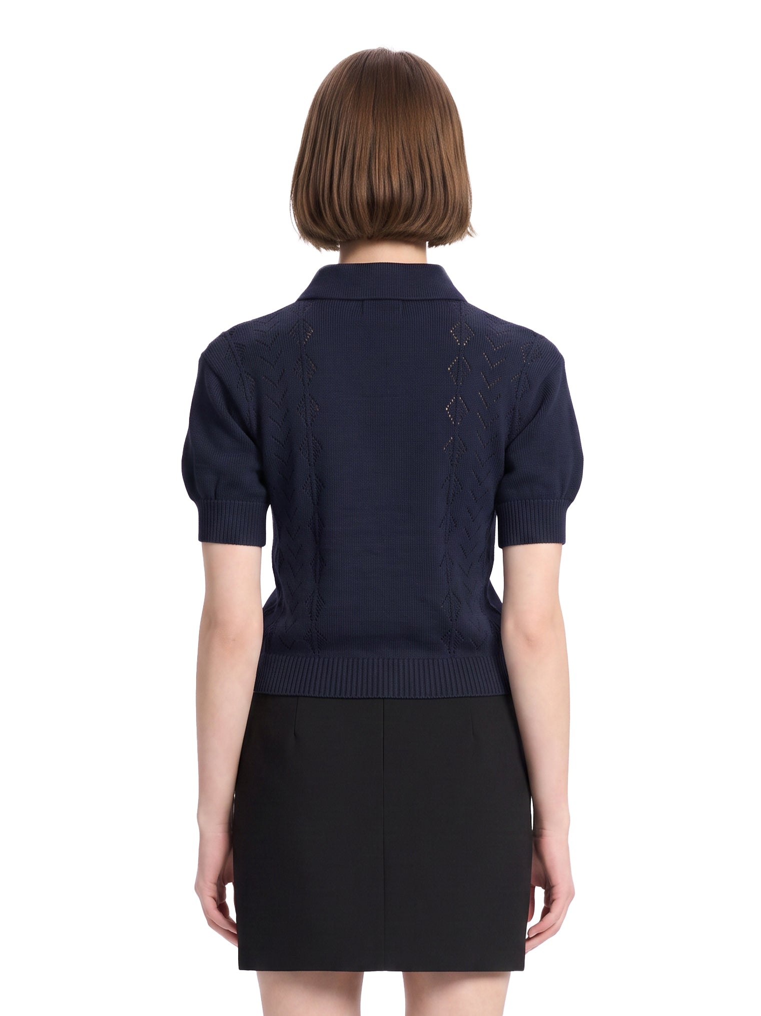 Polo blu in lana merino 
