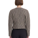 Giacca in tweed melange bianco e nero 