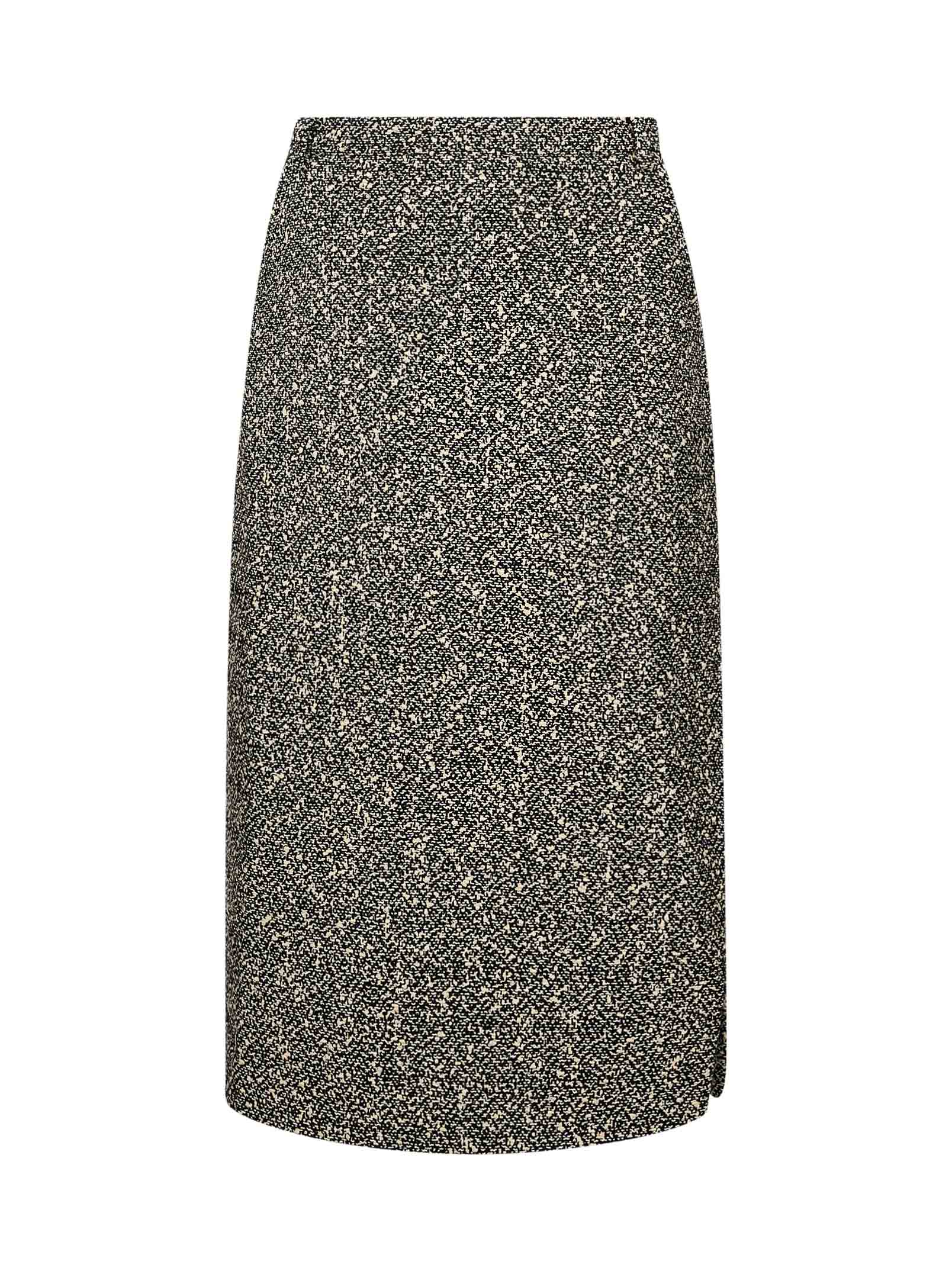 Gonna a tubino in tweed melange in grigio 