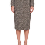 Gonna a tubino in tweed melange in grigio 