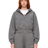 Felpa con cappuccio e zip in grigio 