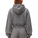 Felpa con cappuccio e zip in grigio 