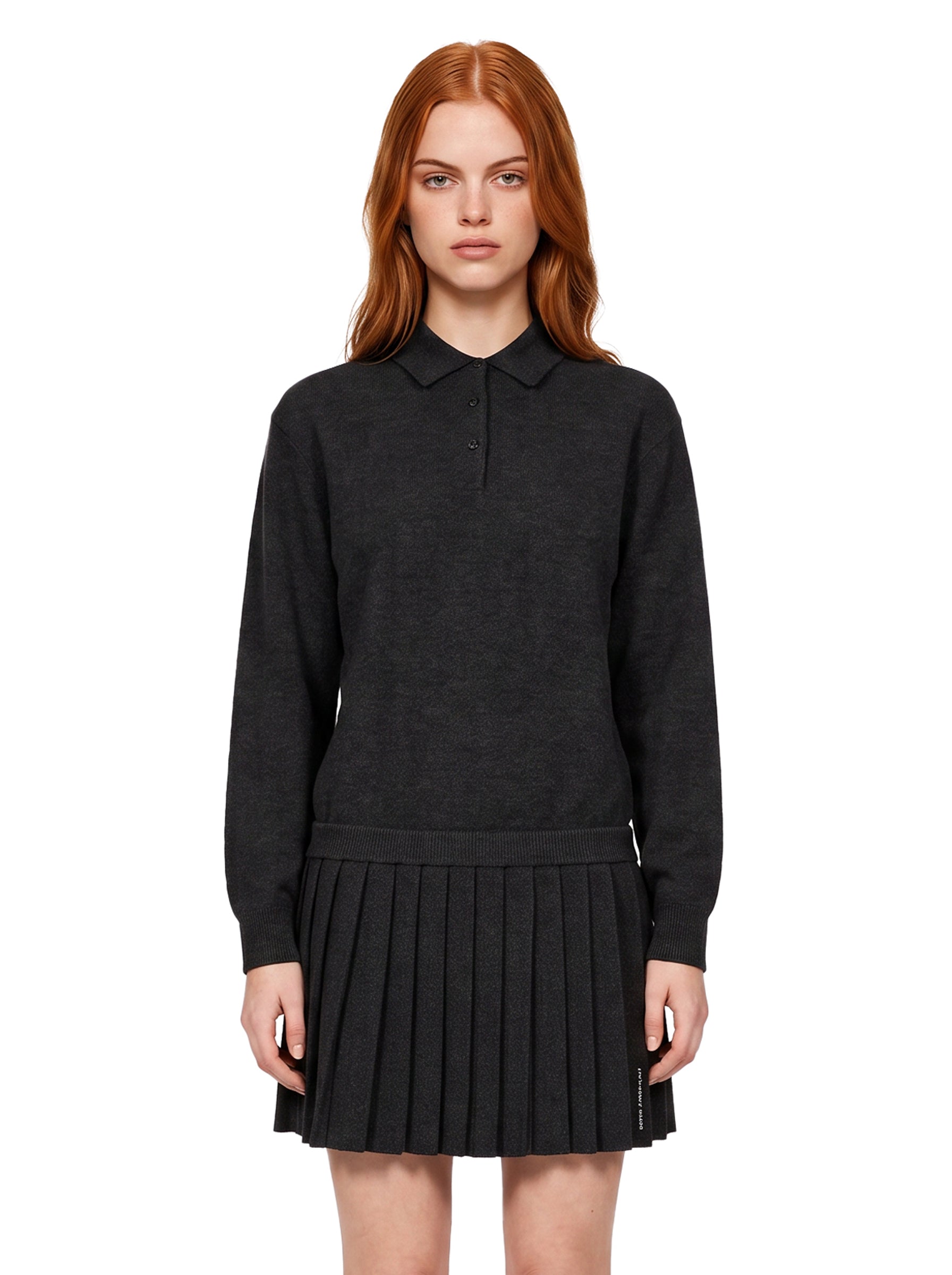 Abito colletto polo in nero 