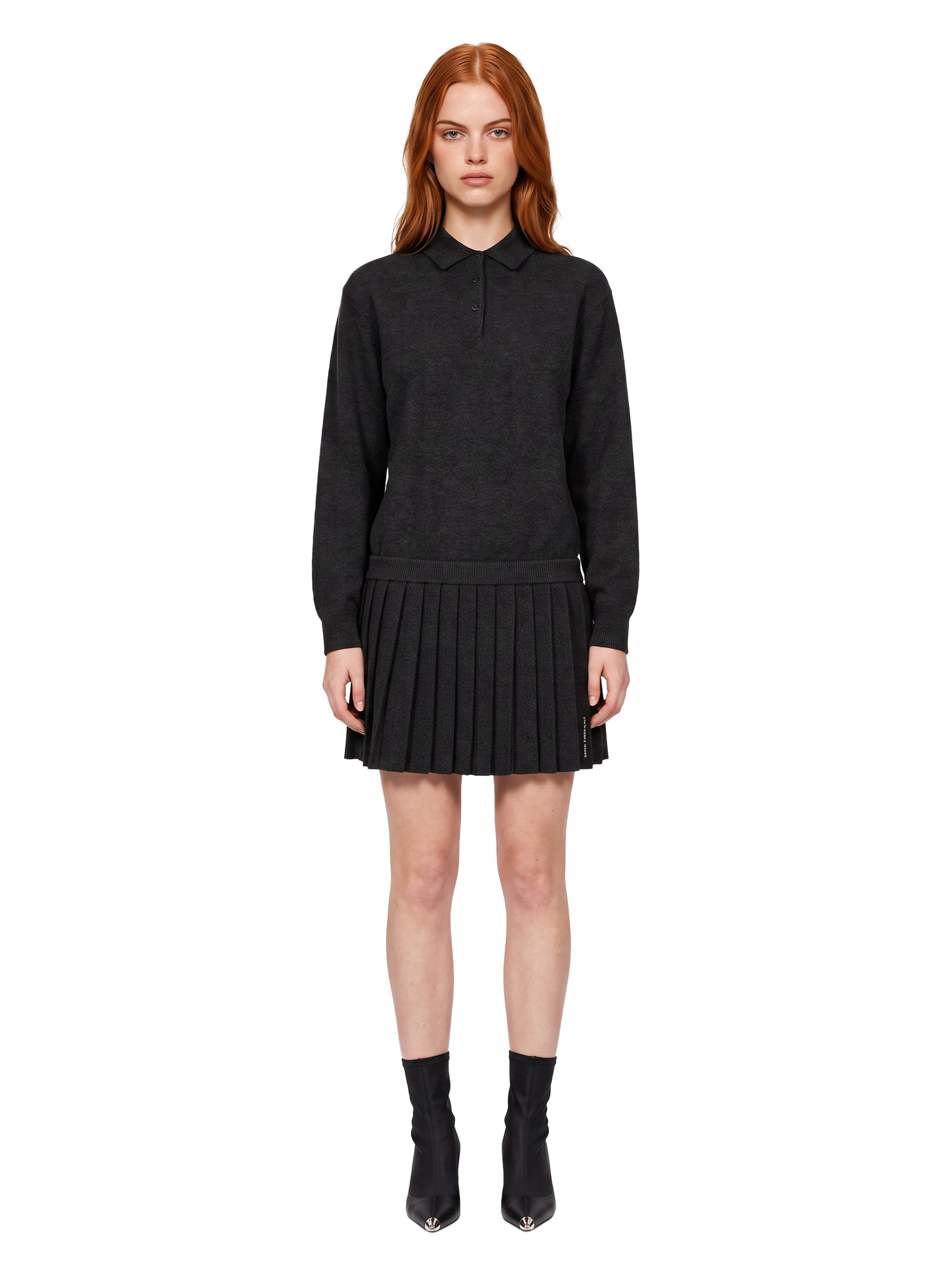 Abito colletto polo in nero 