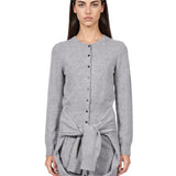 Abito cardigan con maniche annodate in grigio 